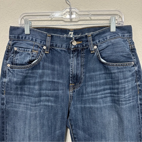 7 For All Mankind Mens Austyn Mid-Rise Straight Leg Blue Jeans Size 31 Classic - Picture 2 of 9